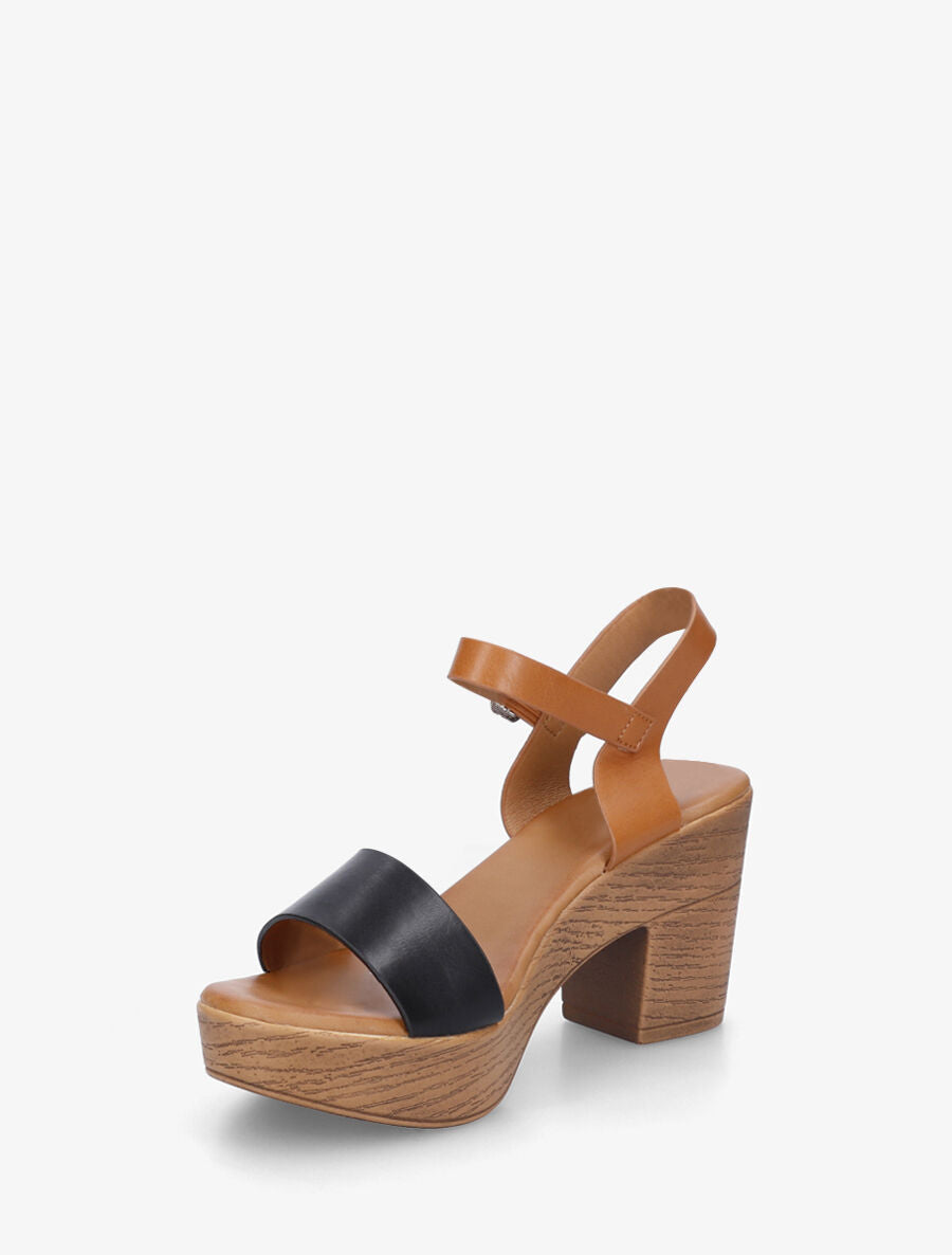 Sandales à talon haut en simili - Noir - 3