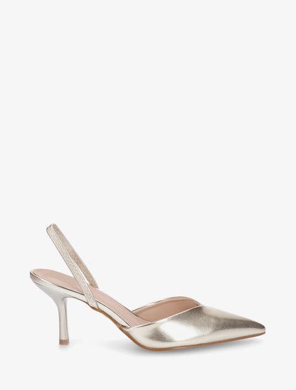 Escarpins à bouts pointus et bride élastiquée - Or - 1