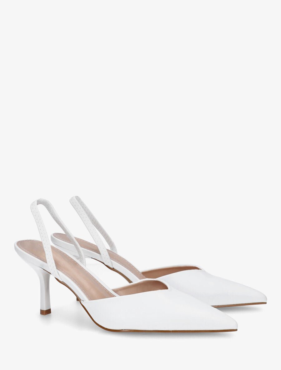 Escarpins à bouts pointus et bride élastiquée - Blanc - 4