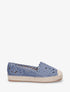 Espadrilles plates en suédine motif floraux - Bleu - 1