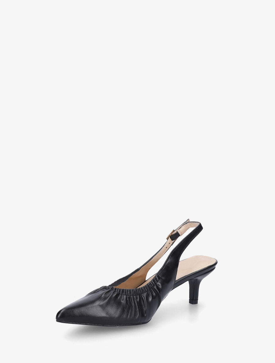 Escarpins froncés bouts pointus - Noir - 3