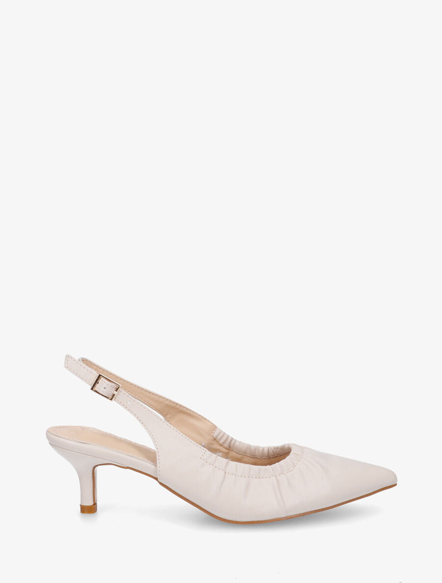Escarpins froncés bouts pointus - Beige - 5