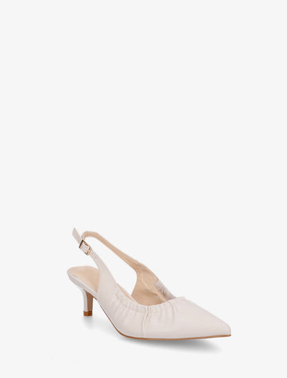 Escarpins froncés bouts pointus - Beige - 2