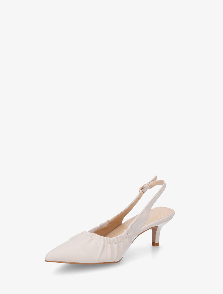 Escarpins froncés bouts pointus - Beige - 3