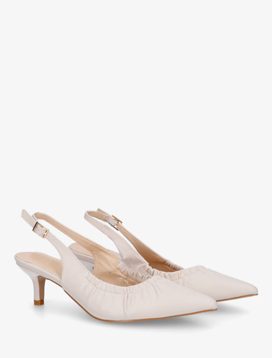 Escarpins froncés bouts pointus - Beige - 4