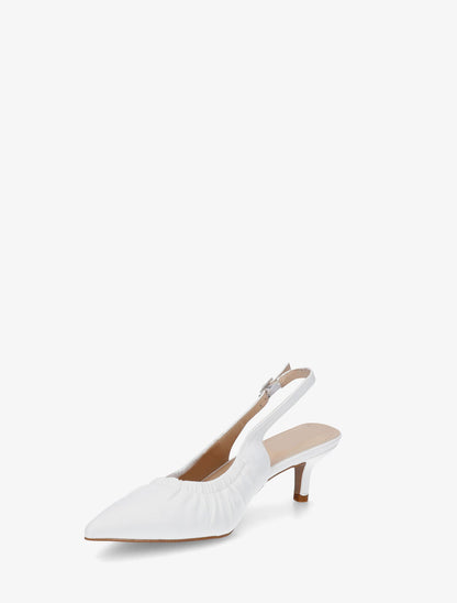 Escarpins froncés bouts pointus - Blanc - 3