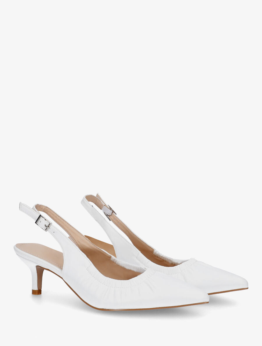 Escarpins froncés bouts pointus - Blanc - 4