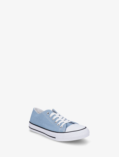 Baskets basiques en toile - Bleu denim - 2