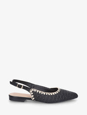 Ballerines pointues effet osier - Noir - 1