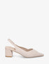 Escarpins bimatière à talon carré - Beige - 1