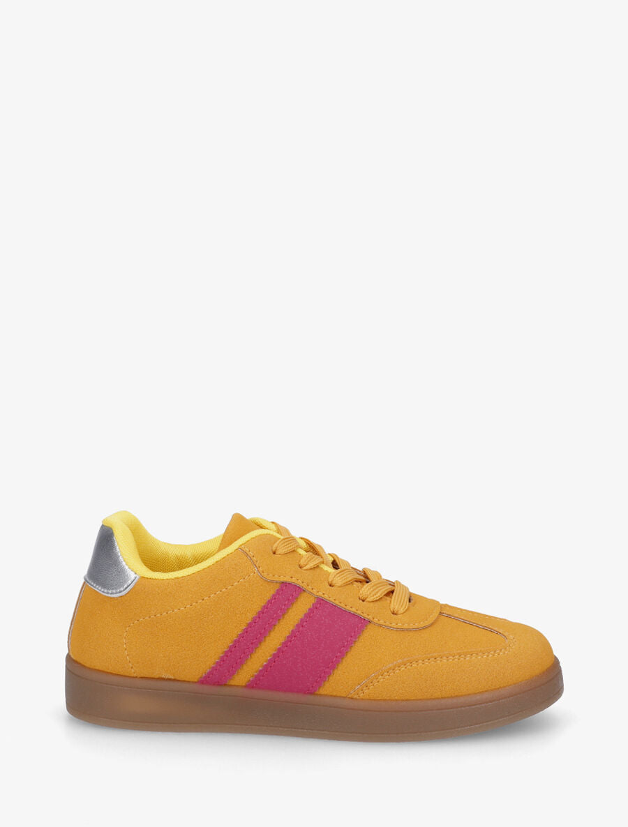 Sneakers color block à bandes contrastantes - Orange | Stand-Prive