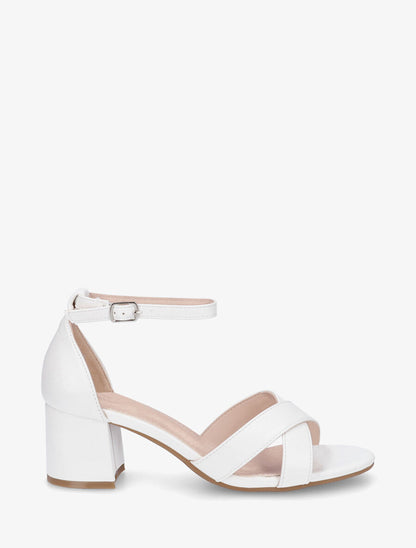 Sandales en simili à brides croisées - Blanc - 1