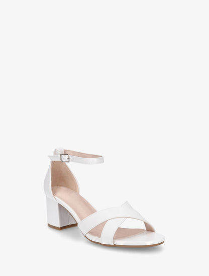 Sandales en simili à brides croisées - Blanc - 2