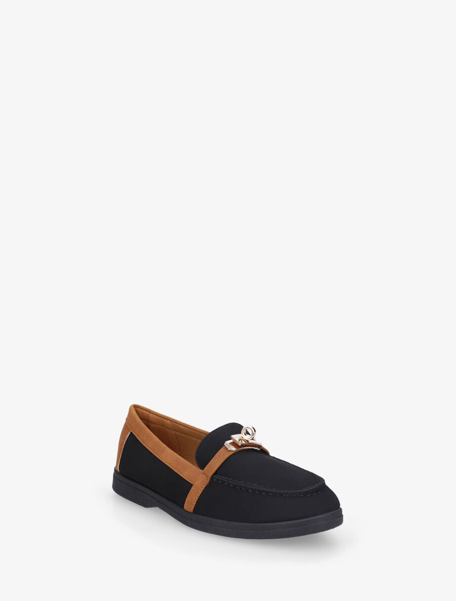 Mocassins bicolore effet nubuck - Noir - 2