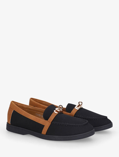 Mocassins bicolore effet nubuck - Noir - 4