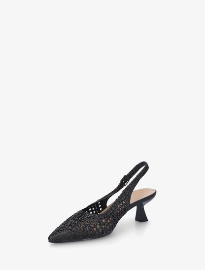 Escarpins pointus effet osier - Noir - 3