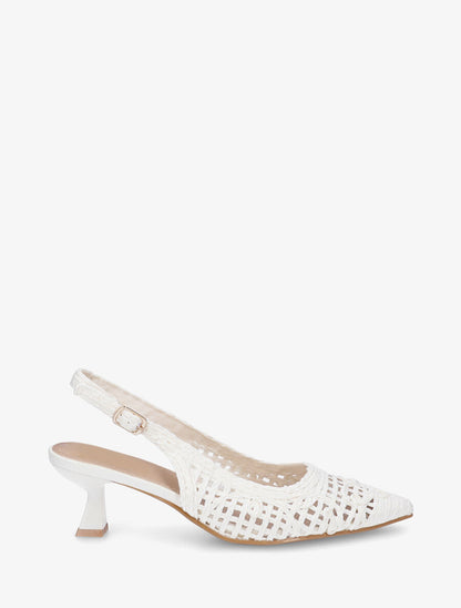 Escarpins pointus effet osier - Blanc - 1