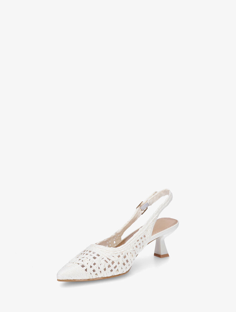 Escarpins pointus effet osier - Blanc - 3