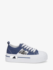 Sneakers unies à plaforme - Bleu - 1