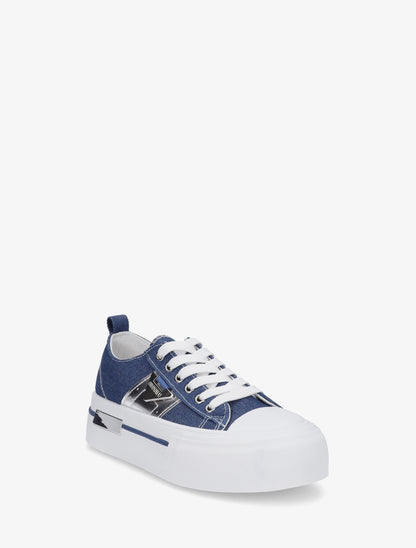 Sneakers unies à plaforme - Bleu - 2