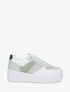 Sneakers à empiècement effet nubuck et tweed - Vert d&