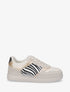 Baskets à empiècement motif zèbre - Beige - 1