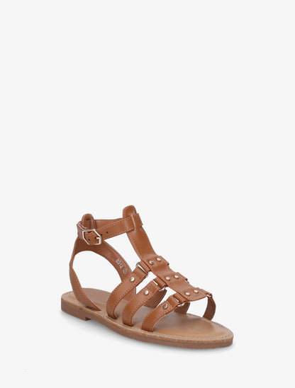 Nu-pieds cloutées style spartiate - Camel - 2