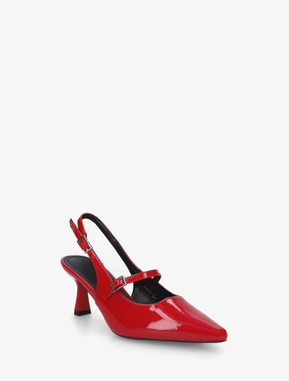 Escarpins vernis à bouts pointus - Rouge - 2