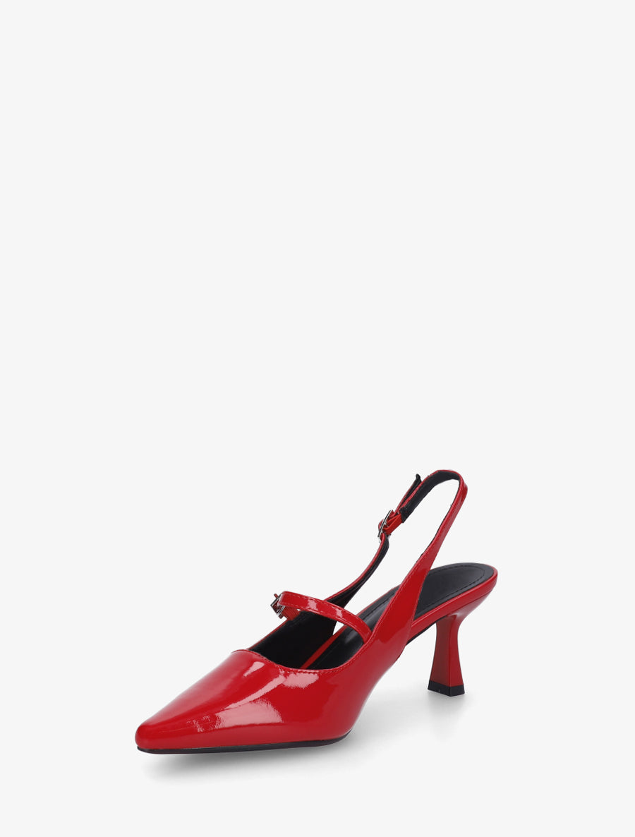 Escarpins vernis à bouts pointus - Rouge - 3