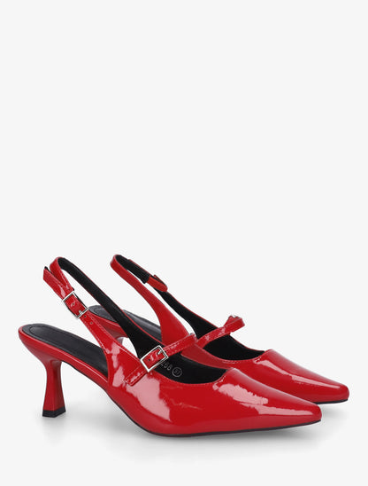 Escarpins vernis à bouts pointus - Rouge - 4