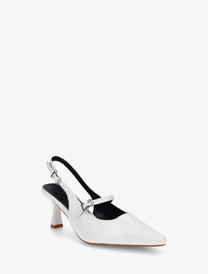 Escarpins vernis à bouts pointus - Blanc - 2