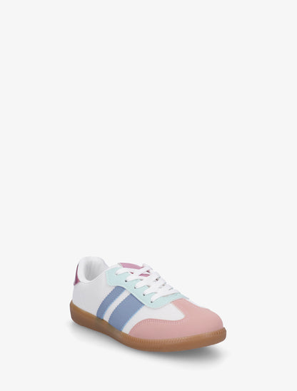 Sneakers plates en tissu à bandes contrastantes - Multi - 2