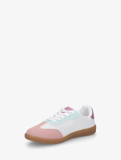 Sneakers plates en tissu à bandes contrastantes - Multi - 3