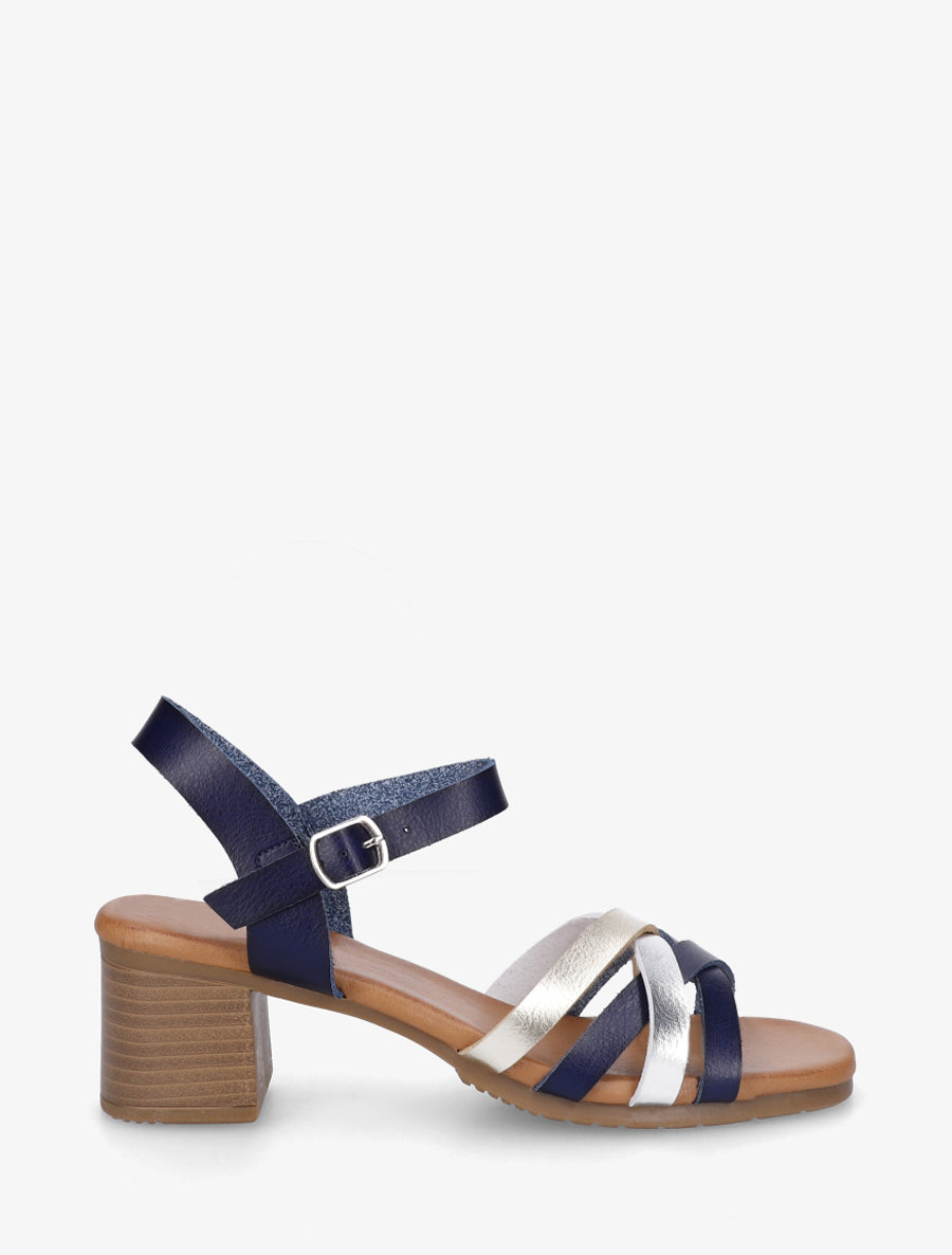 Sandales à brides entrelacées - Marine - 1