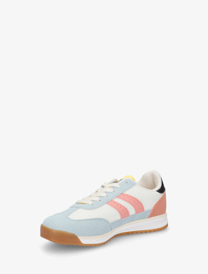 Sneakers en simili à empiècement effet nubuck - Turquoise - 3