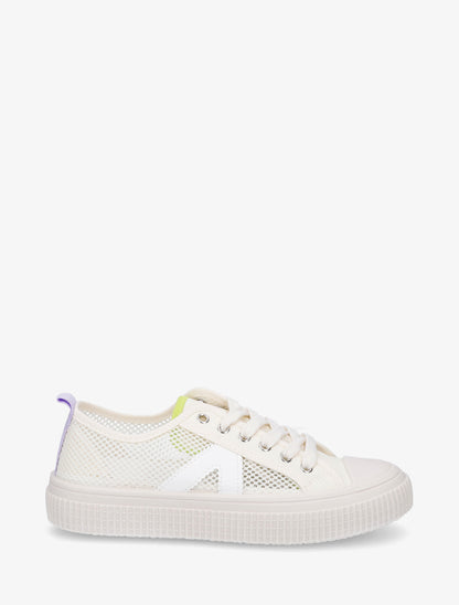 Sneakers unies en toile - Beige - 1