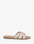 Mules plates en simili à clous fantaisies - Beige - 1