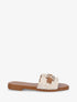 Mules plates en raphia à boucle fantaisie - Beige - 1