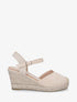 Sandales compensées à semelle en raphia - Beige - 1