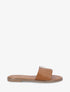 Claquettes en simili à empiècement bijou V - Camel - 1