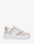 Sneakers à plateforme striée - Beige - 1