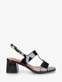 Sandales mi-hautes en simili vernis - Noir - 1