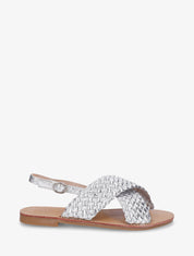 Nu-pieds en simili tressé - Argent - 1