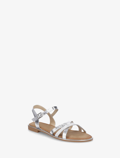 Nu-pieds croisés à brides fantaisies - Argent - 2