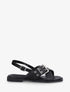 Nu-pieds en simili à brides croisées - Noir - 1