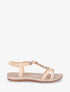 Sandales à bijoux et cheville élastiquée - Beige - 1