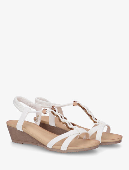 Sandales compensées à anneaux - Blanc - 4
