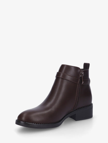 Bottines classiques en simili - Marron - 3