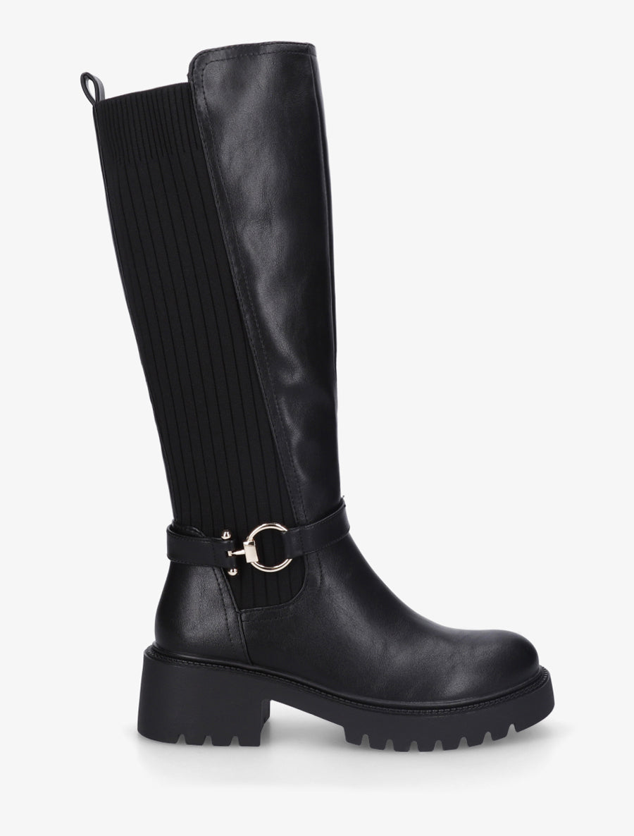 Bottes bimatière à boucle - Noir - 1