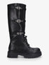 Bottes en simili à triple sangles - Noir - 1